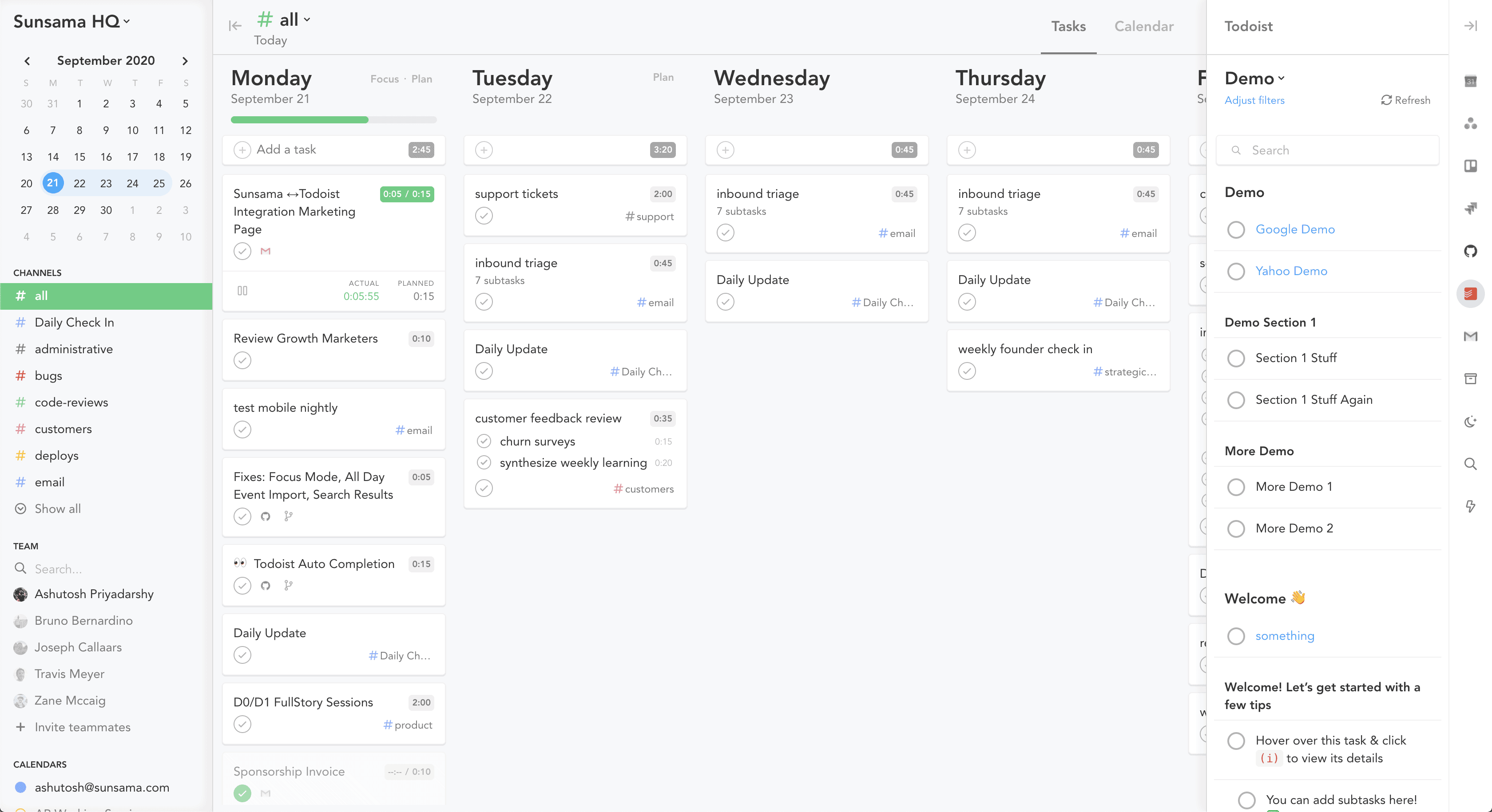 Sunsama - to time block your tasks into your calendar
