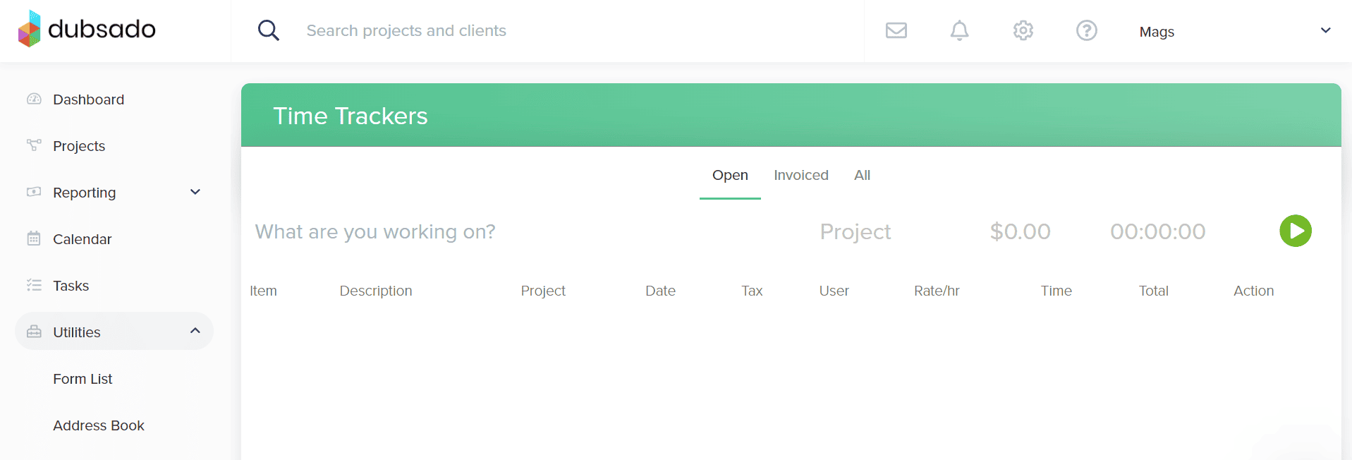 Dubsado screenshot showing project management tools