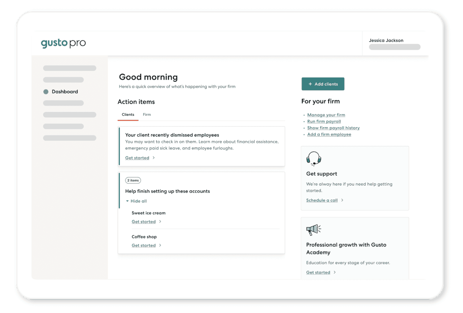 Gusto design and functionality