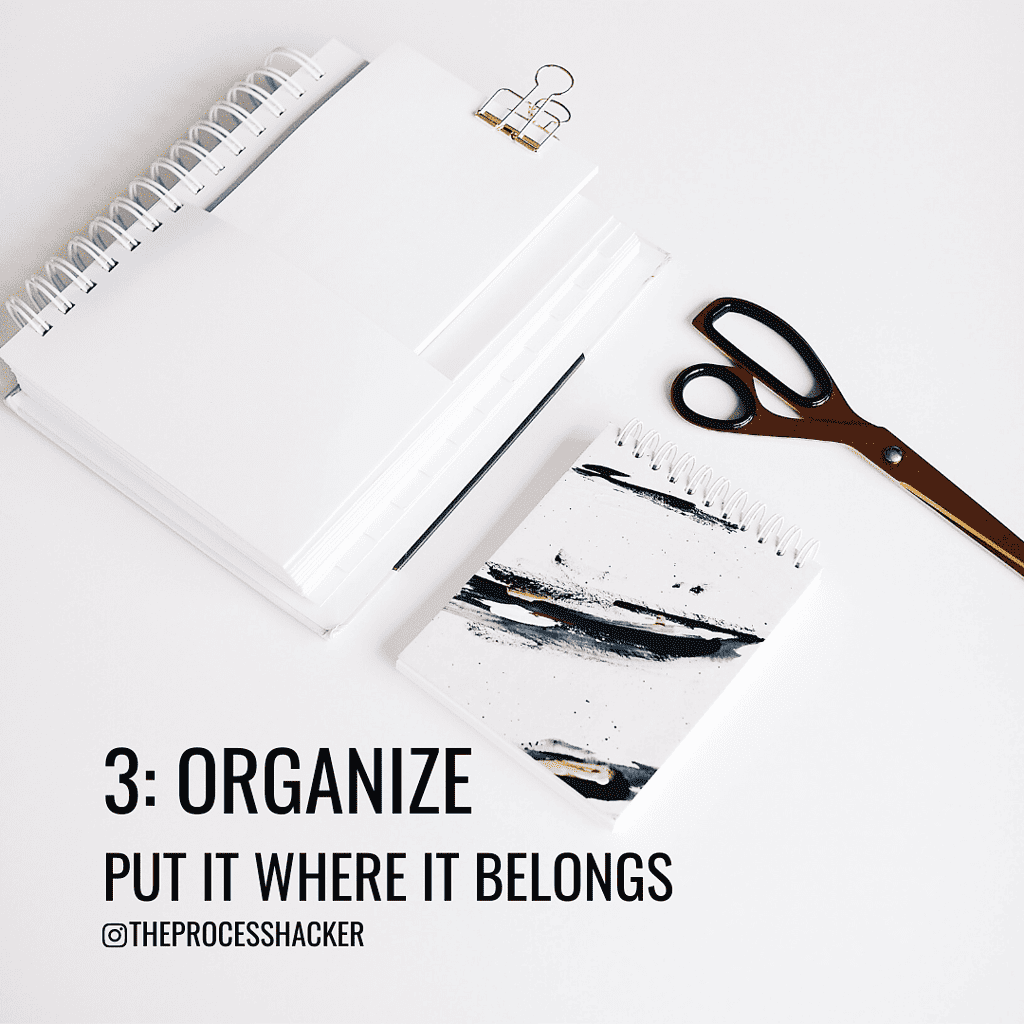 step 3 of getting things done is to organize