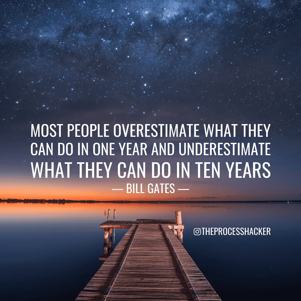 Most people overestimate what they can do in one year and underestimate what they can do in ten years. - Bill Gates