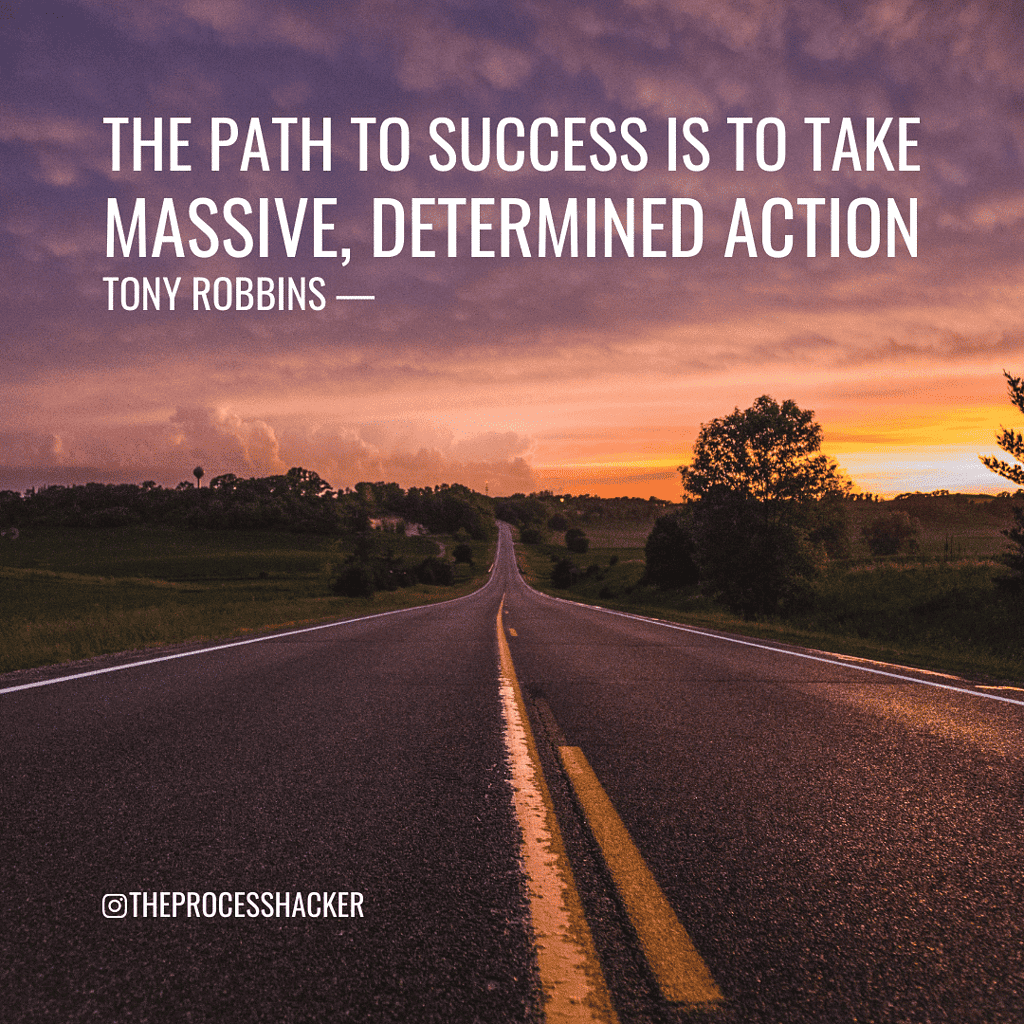 مسیر موفقیت، انجام اقدامات گسترده و مصمم است.  - تونی رابینز