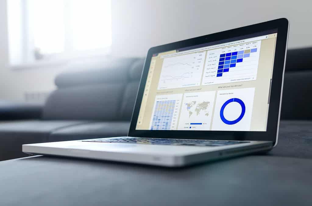 business metrics on a metrics dashboard