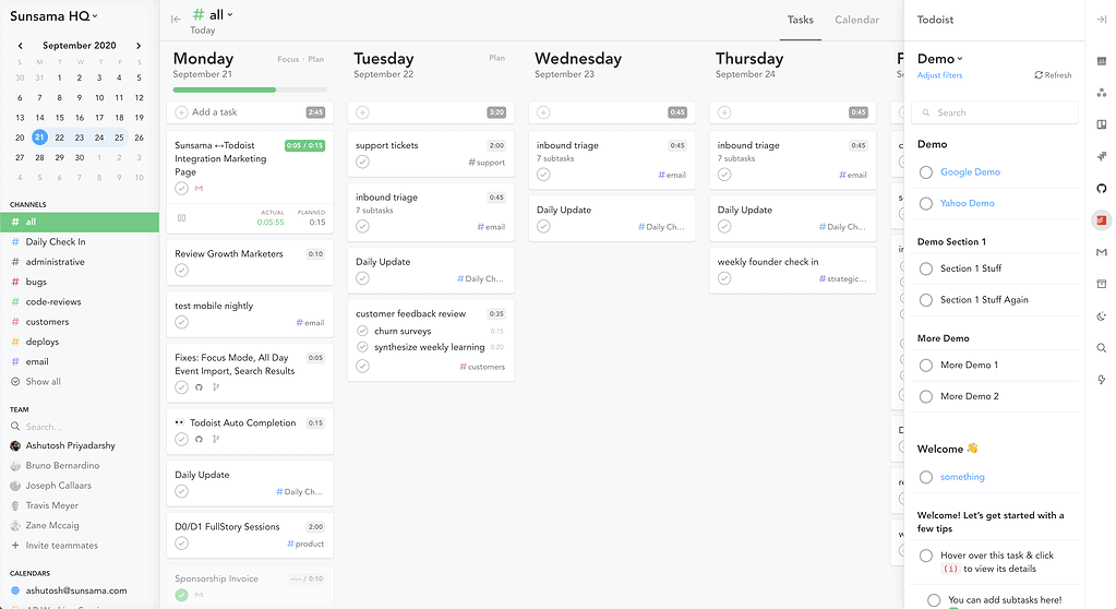 Sunsama - to time block your tasks into your calendar