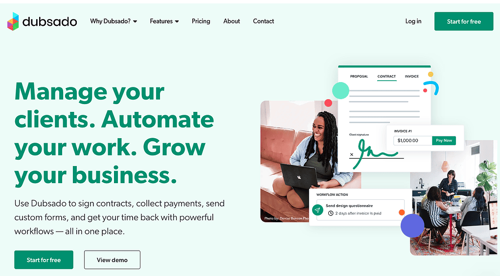 Manage your clients, automate your work, and grow your business with Dubsado