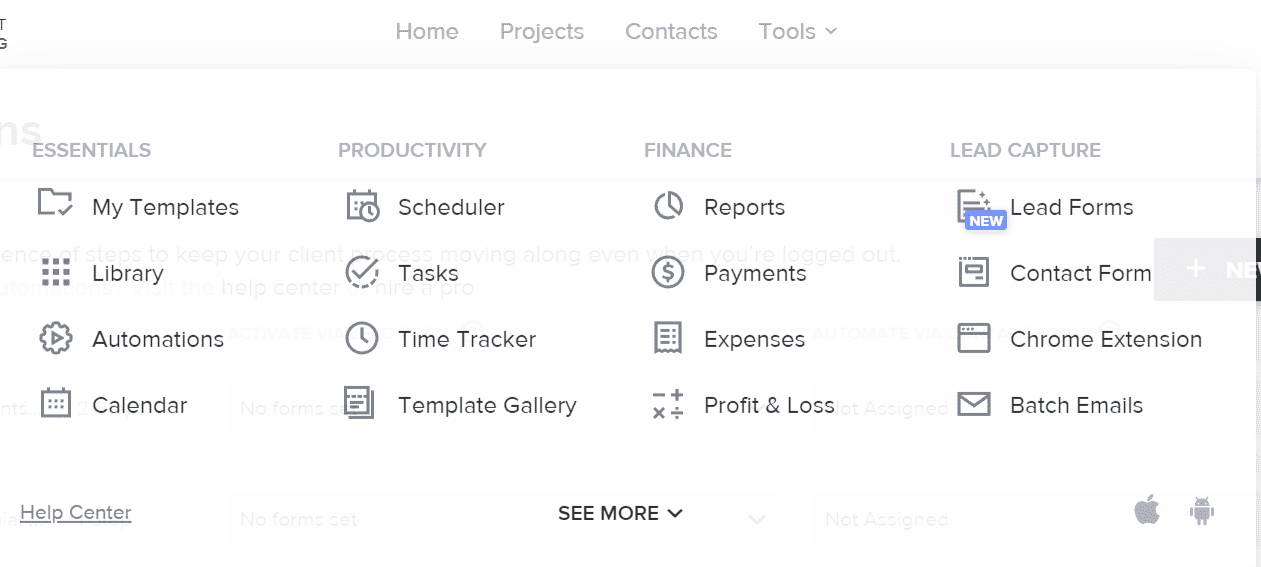 HoneyBook can consolidate various business processes into one platform.