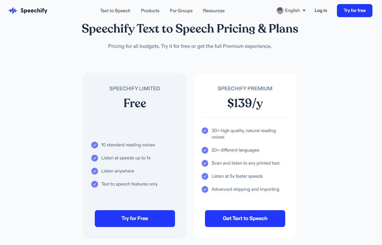 How much is Speechify app?