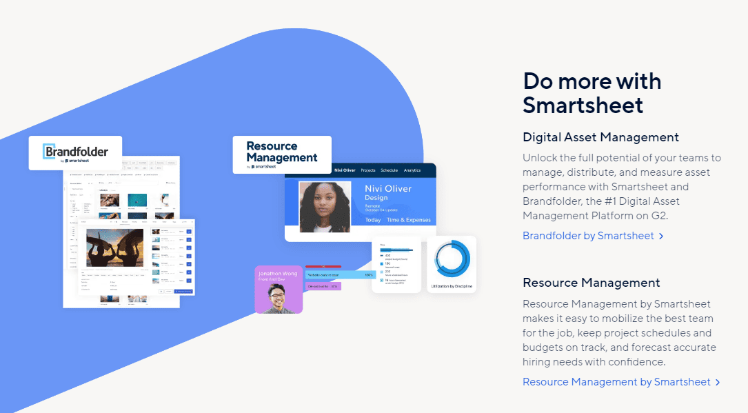 Smartsheet features digital asset management.