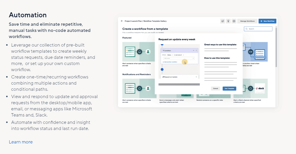 Smartsheet's Workflow Automation