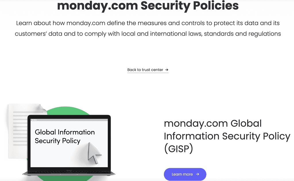 Monday Security policies