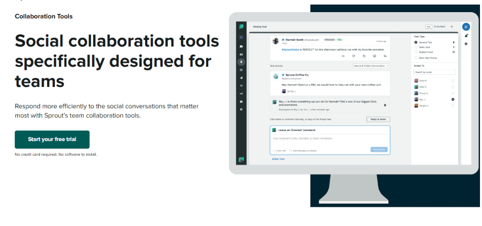 Social Collaboration tools specifically designed for teams with Sprout Social