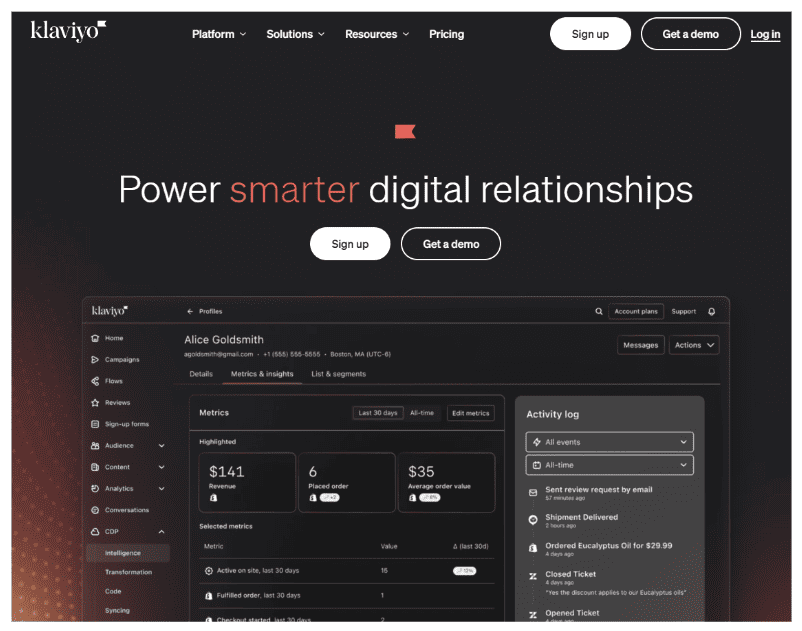 Power smarter digital relationships with Klaviyo