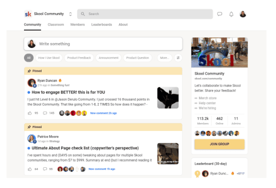 Skool Community platform